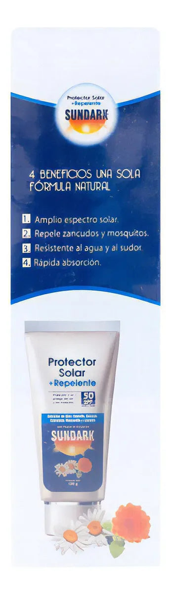 Protector Solar Sundark+repelente Spf50 120gr