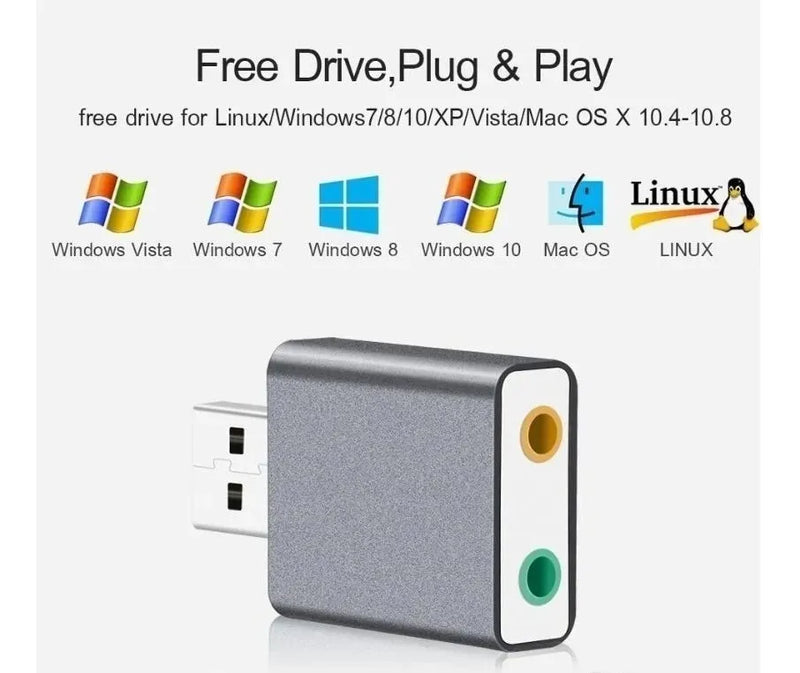 Adaptador Tarjeta De Sonido Usb 7.1 Virtual Premium Externa