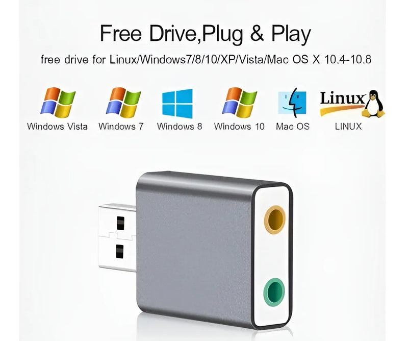 Tarjeta De Sonido Usb 7.1 Deluxe Externa Usb Adaptador Color