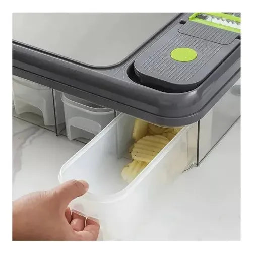 Cortador Picador Rayador De Verduras Multifuncional 26 Pzs Verde