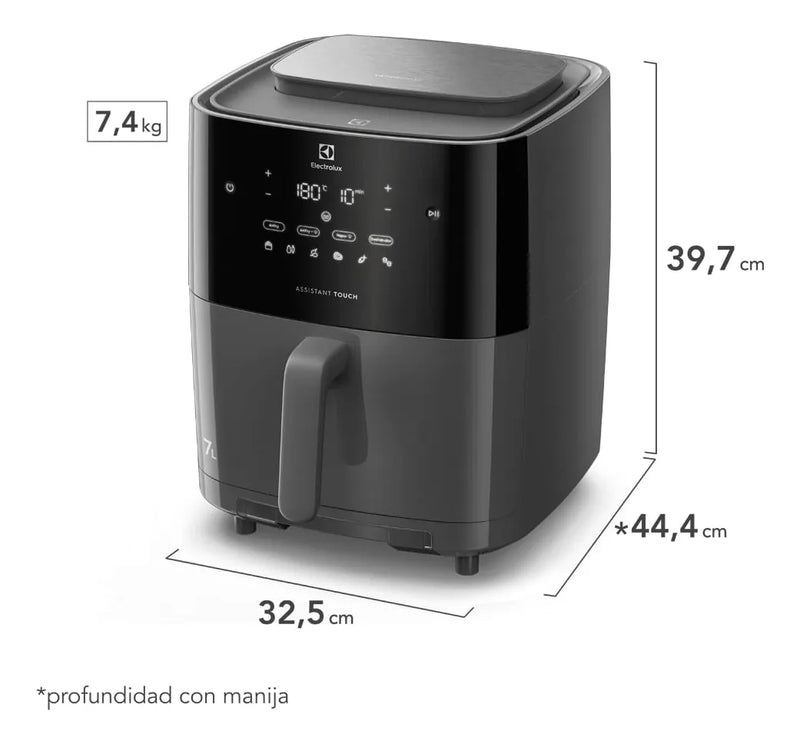Freidora De Aire Electrolux 7l Expert Negra Eaf180
