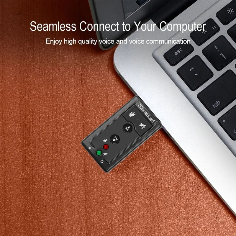 Tarjeta De Sonido Usb 7.1 Con Control De Volumen Para Pc