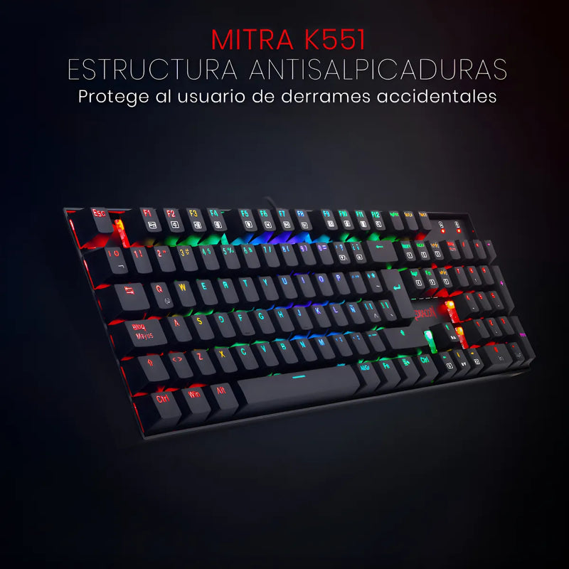 Teclado Gamer Mitra K551-rgb Negro Español Alámbrico