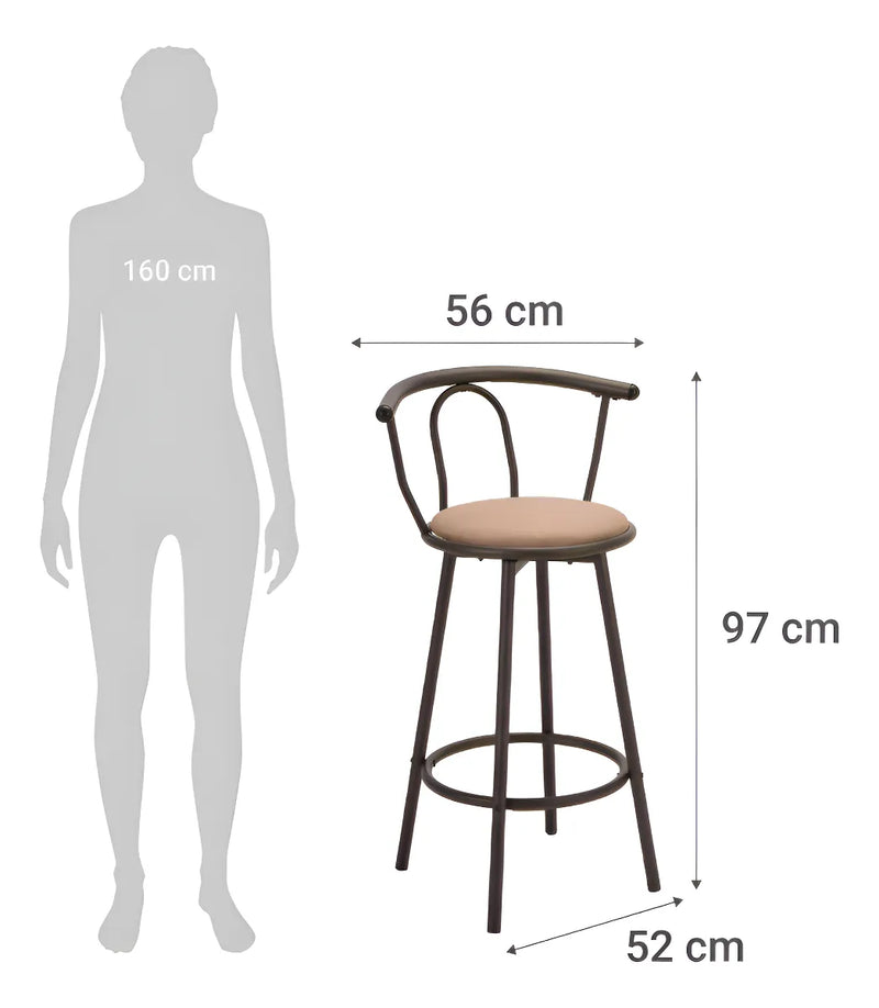 Silla Alta De Bar Giratoria Silla Para Bar Alta Premium Color Cafe