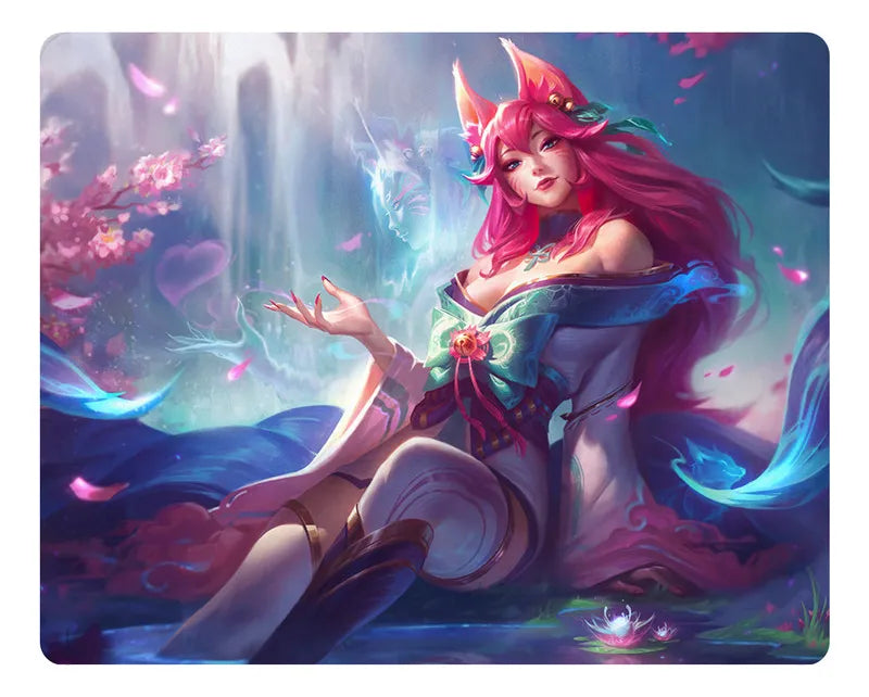 Mouse Pad League Of Legends Flor Espiritual Ahri