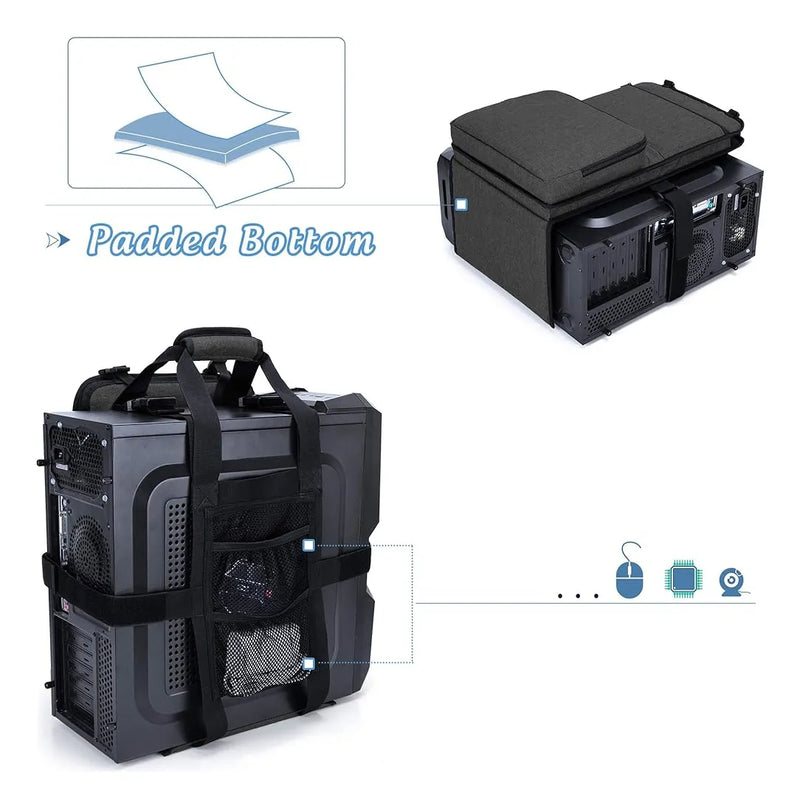 Trunab Pc Tower Correa De Transporte Con Asa, Soporte De Cin Black-1