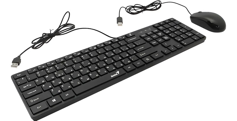Kit Teclado Y Mouse Genius Slimstar C126 Usb Español Color Del Teclado Negro