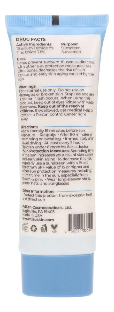 TIZO 3 Protector Solar Facial Mineral con Color SPF 40 Tinted – Acabado Matte para Pieles Grasas y Sensibles, 50gr