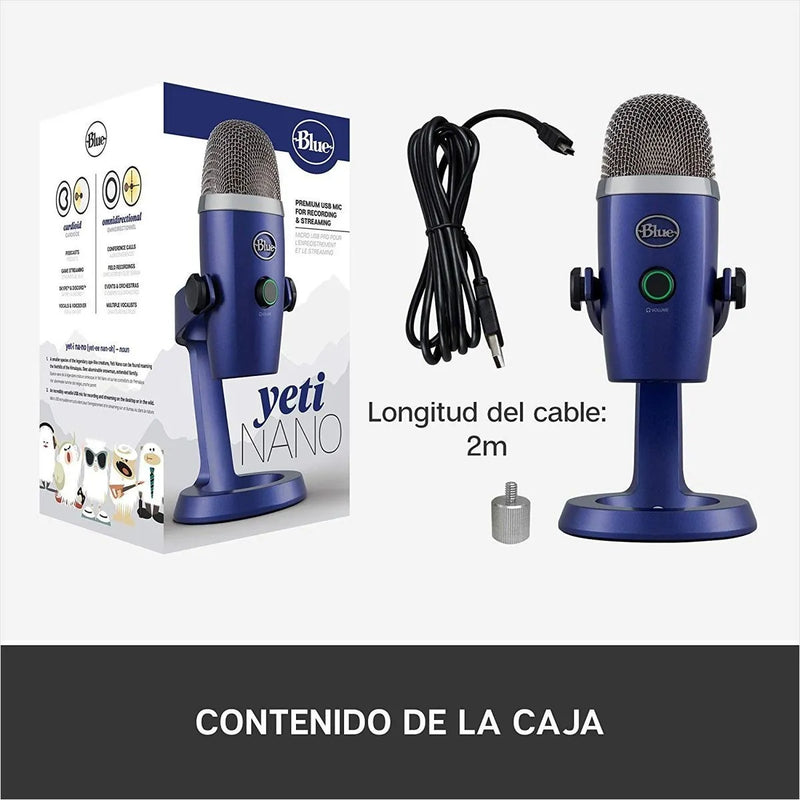 Micrófono Blue Yeti Nano Condensador Omnidireccional color shadow greyS