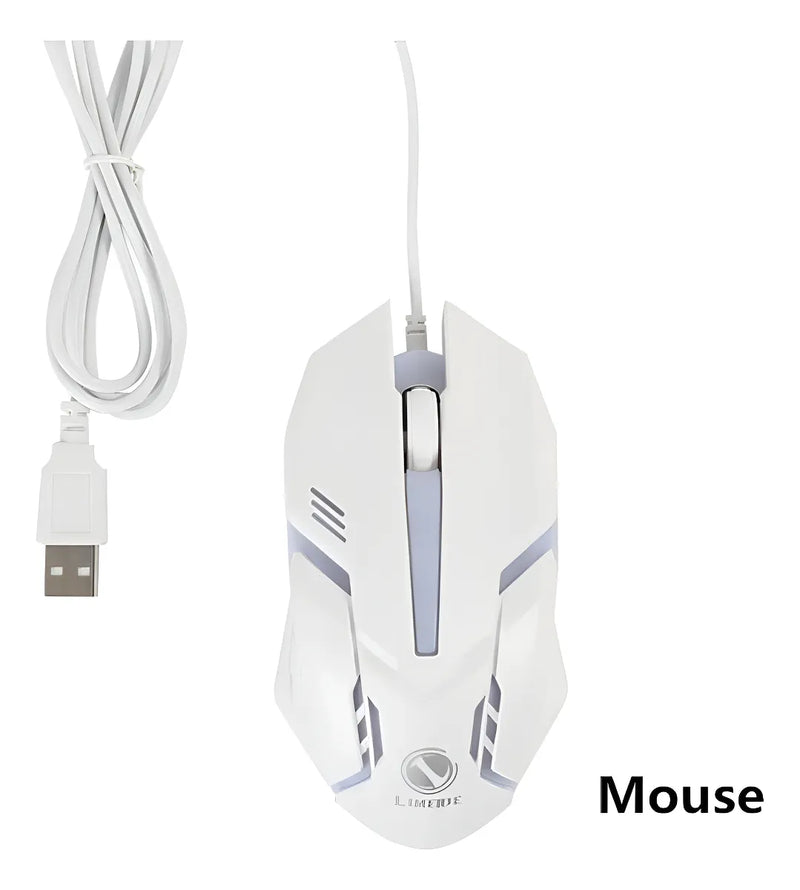 Mouse Y Teclado Gamer Rgb Aoas M-400 Blanco