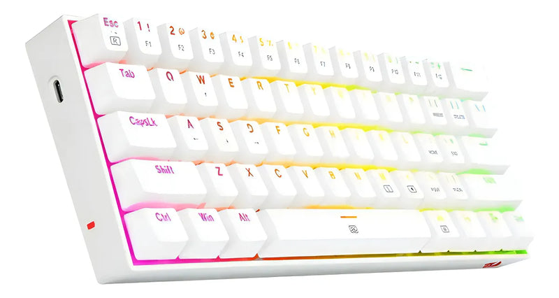 Teclado Mecánico Redragon Dragonborn K630w Red Switch Color Del Teclado Blanco Idioma Inglés Us