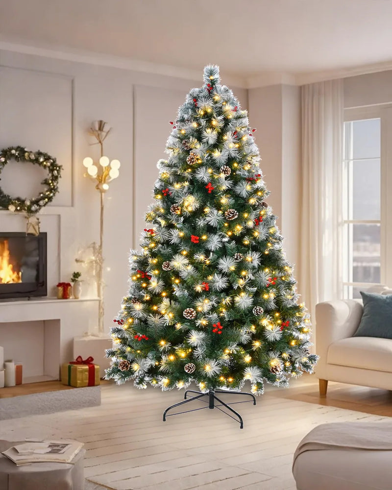 Arbol De Navidad Preiluminado De 7 Pies, Pino Artificial De