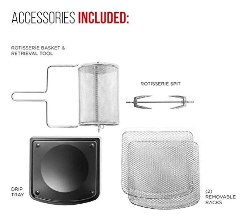 Freidora De Aire Digital Chefman De 6.3 Cuartos + Asador, De