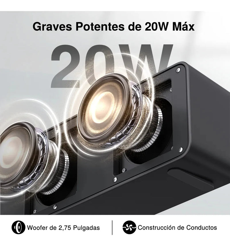 Bocina Bluetooth 1hora 20w Potente Con Bajos Profundos Negro