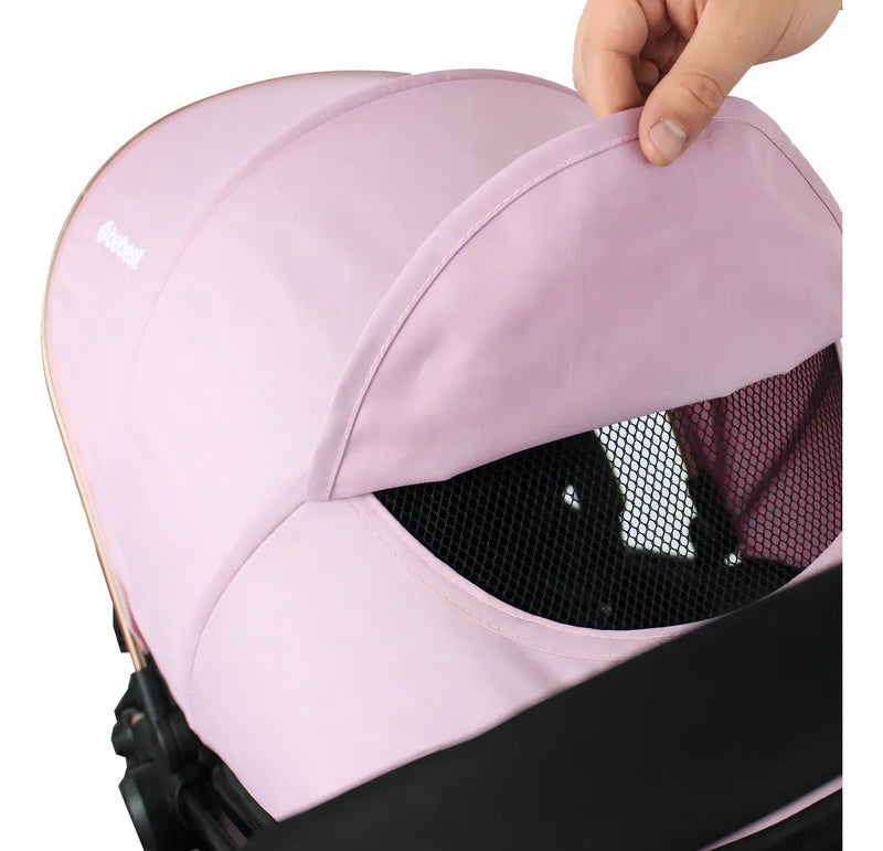 Coche De Bebé Bebesit Gold Lx Tipo Moisés Rosado Chasis Negro