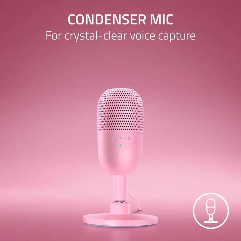 Micrófono Razer Seiren V3 Mini Ultra Compacto Usb Color Rosa