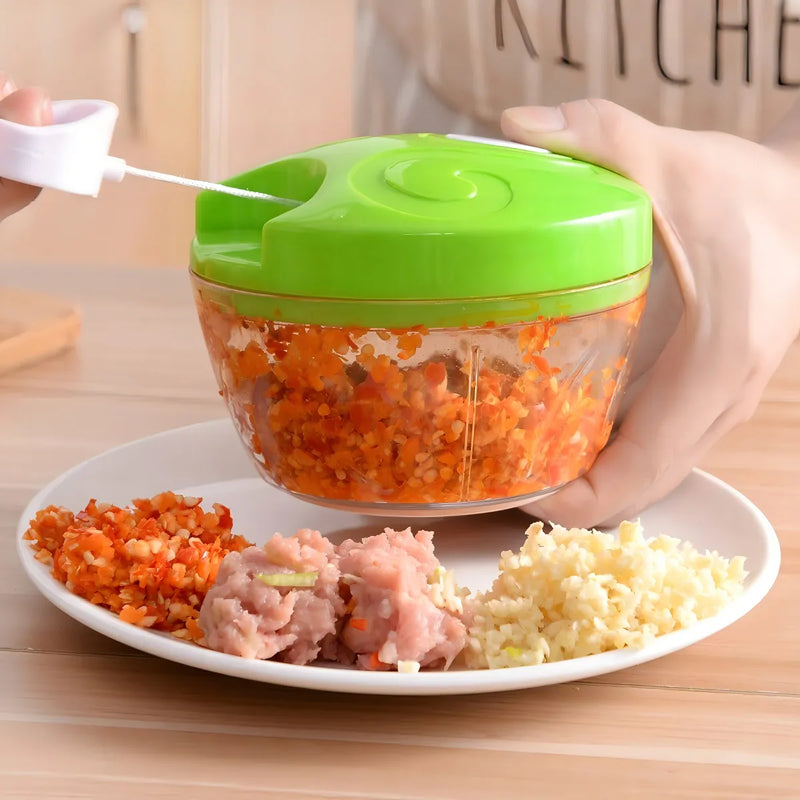 Procesador de alimentos manual mini triturador de 3 cuchillas, colores surtidos