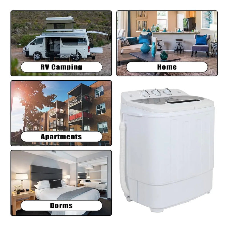 Mini Lavadora Compacta De Carga Superior De Doble Tina