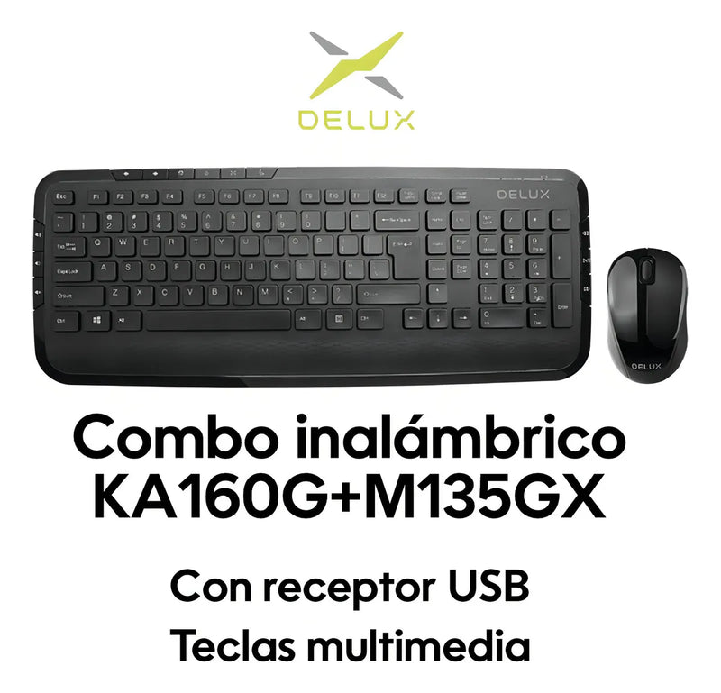 Combo Delux Teclado Slim Multimedia + Mouse + Pad Mouse S Mouse Negro Teclado Negro