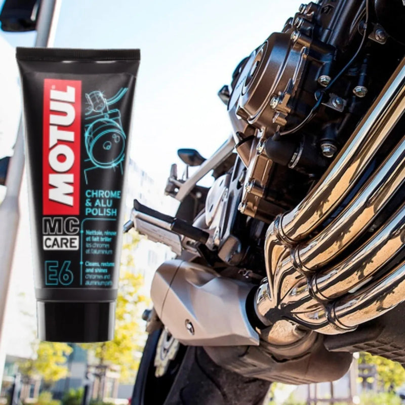 Motul E6 Brillador Partes Cromadas + Shampoo Autobrillante