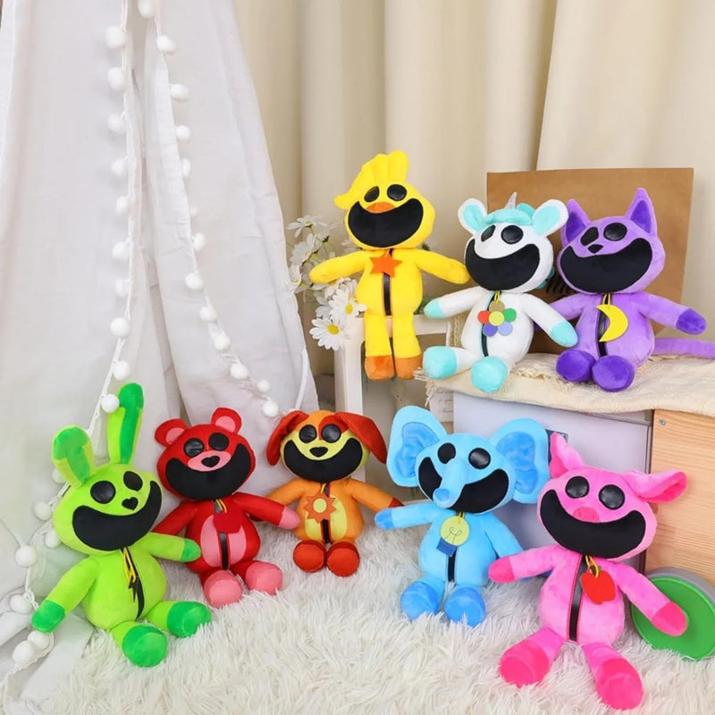 1 Pieza De Peluche De Animal Pequeño Sonriente, Gato Morado Color Catnap