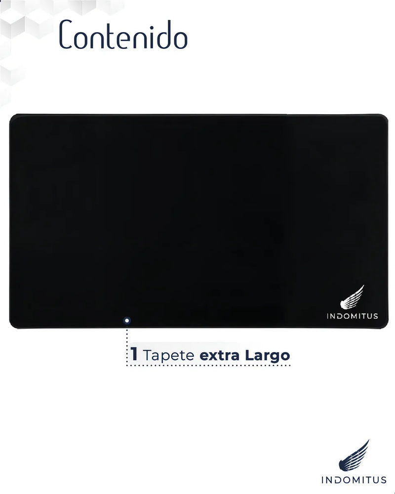 Mousepads Gamer Tapete Escritorio Extra Grande Alfombrilla de Ratón para Oficina Juegos Base Antideslizante Impermeable Keyboard Pad Color Negro Indomitus