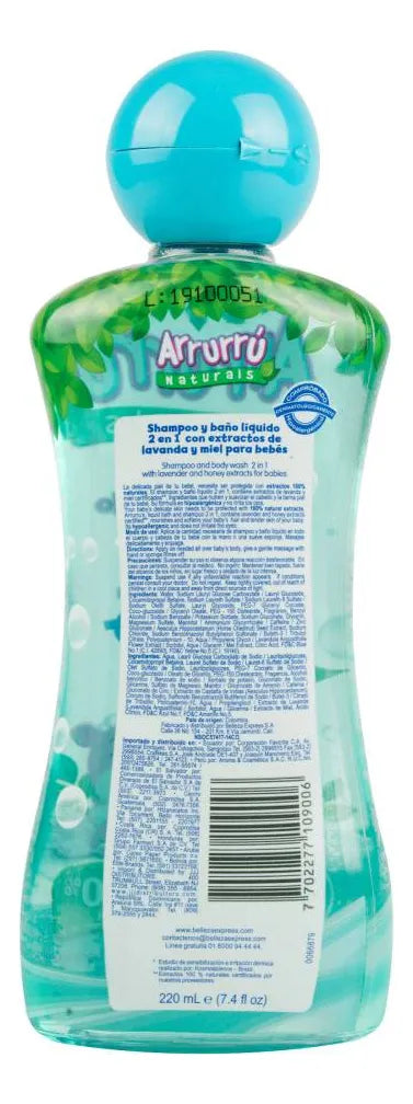 Shampoo Arrurru Y Baño 2 En 1 Original 220 Ml