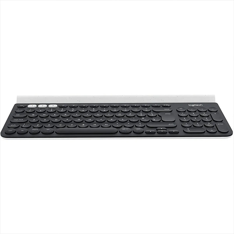 Teclado bluetooth Logitech QWERTY español latinoamérica color negro y blanco