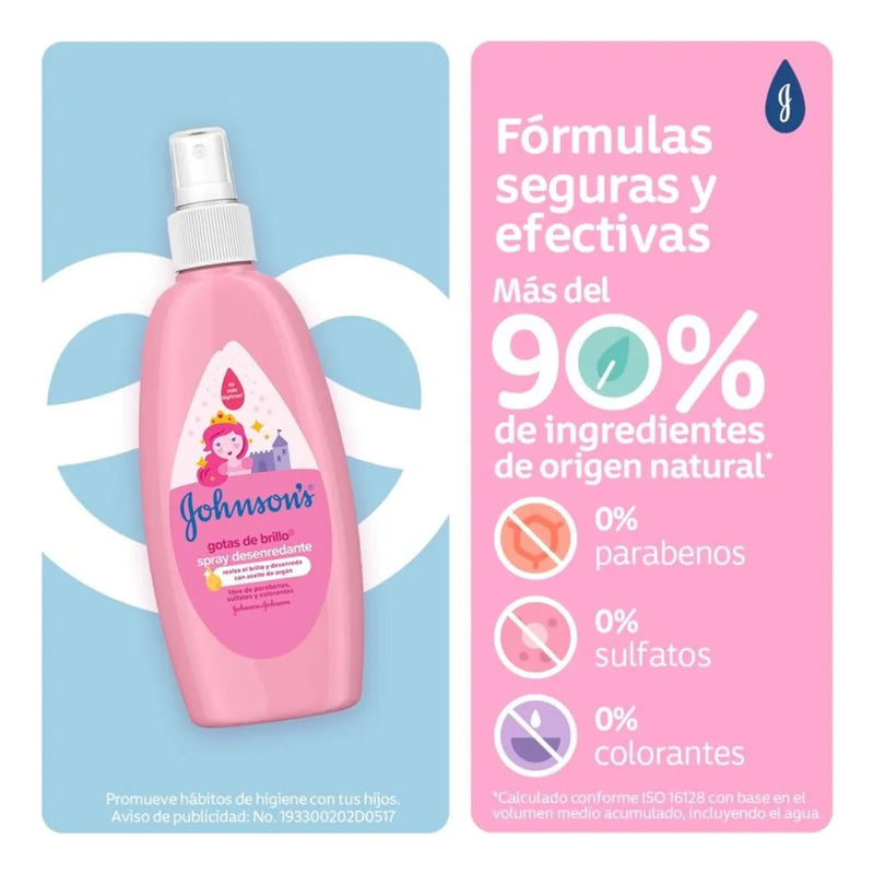 Spray Para Desenredar Johnson Gotas De Brillo 200 Ml