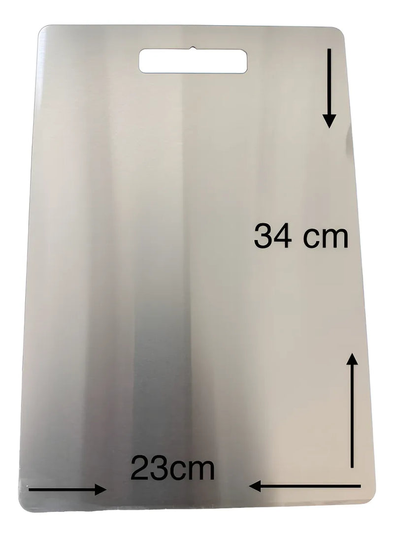Tabla De Cortar Alimentos En Acero Inoxidable 23 Cm X 34cm Lisa Gris