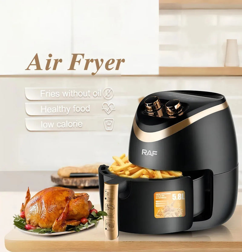 Freidora Air Fryer Multiusos Cocina Freír Hornear Alimentos Diseño