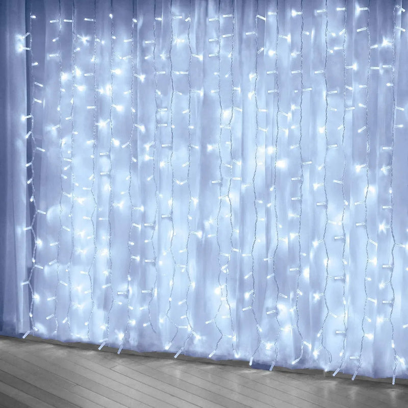 Luces Navidenas Led De Cortina, 200 Luces, Impermeables