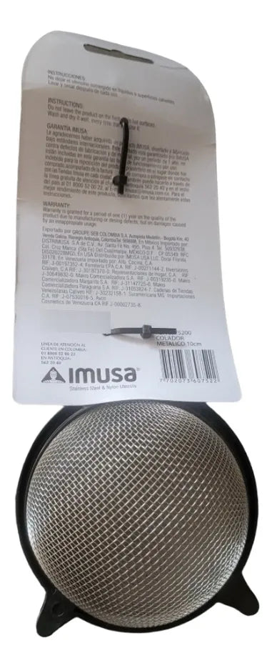 Colador Metálico Imusa Pequeño 21x10x5cm Negro