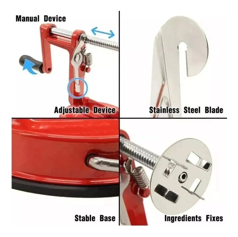 Pelador Papa En Espiral Espiropapa Verduras Cocina Rojo