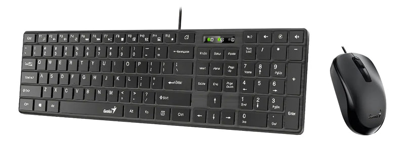 Combo Mouse y teclado Ultradelgado Genius Slimstar C126 Conexion Usb Negro, en español