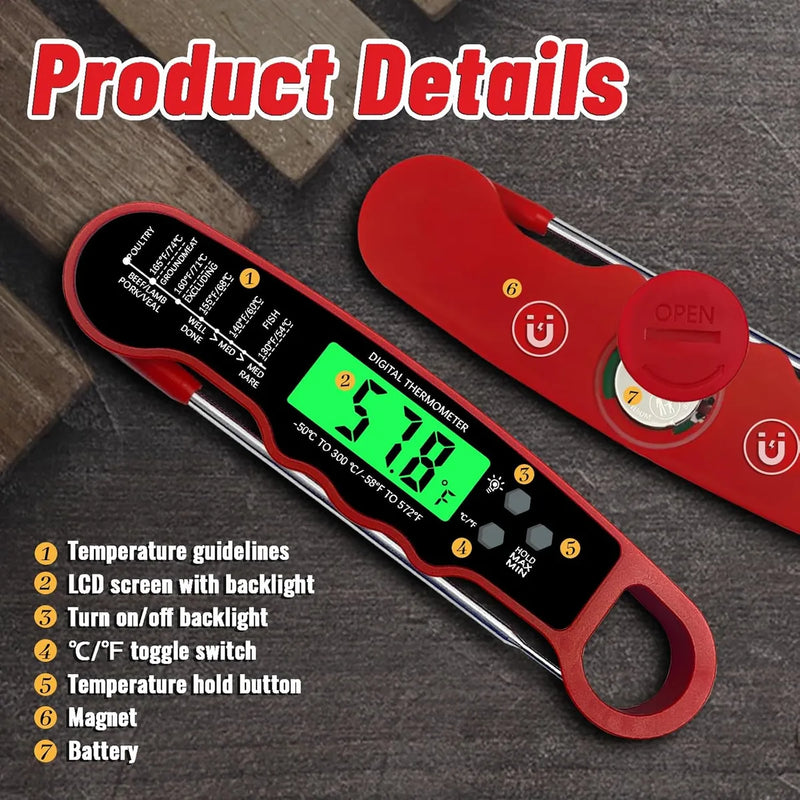 Pawpro Termómetro Digital De Cocina Para Alimentos Negro