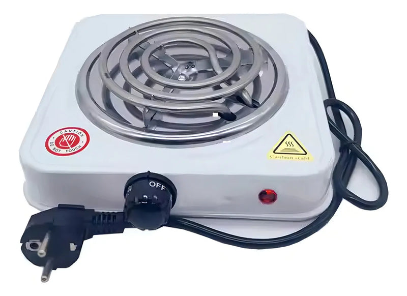 Estufa Eléctrica Portátil 1 Puesto De Fogón Para Hogar Color Blanco