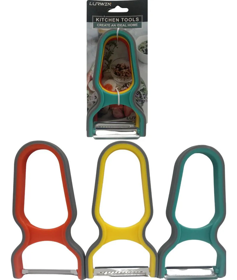 Set 3 Peladores De Papas Diferentes Colores Frutas Verduras