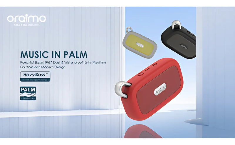 Parlante Inalámbrico Palm Oraimo Ip67 Bt Latentación Color Gris
