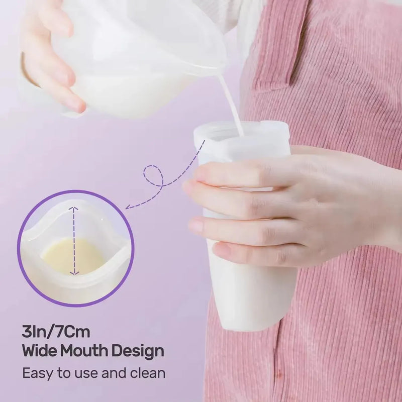 5 Bolsas De Silicona Grado Alimenticio Para Leche Materna