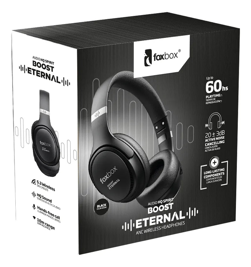 Auricular Inalambrico Foxbox Boost Eternal Negro Luz Blanco