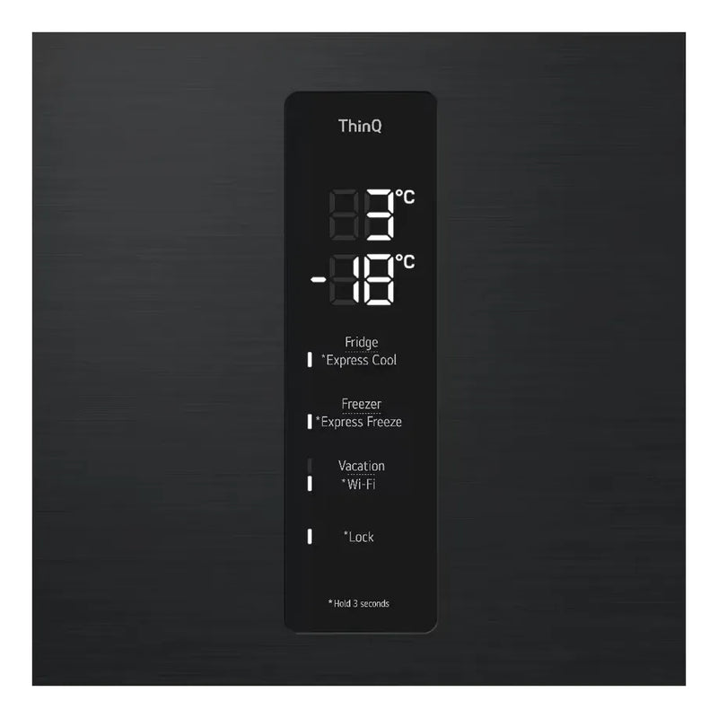 Nevera Lg 343l Bottom Freezer Doorcooling+ Thinq Negro Mate Plateado