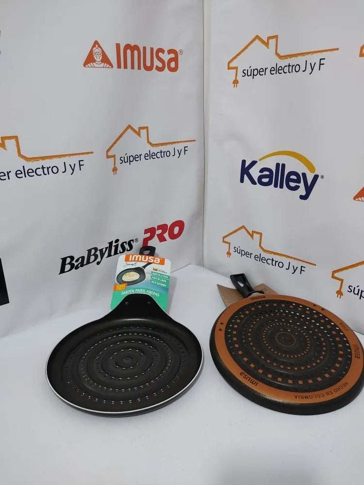 Sartén Parrilla Imusa Arepas Antiadherente Smart *2 Unidades Negro
