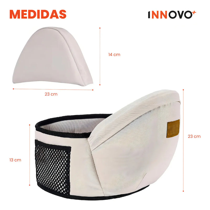 Cargador Canguro De Cintura Ergonómico Para Bebes Niños De 0 A 4 Años Comodo Innovo Beige