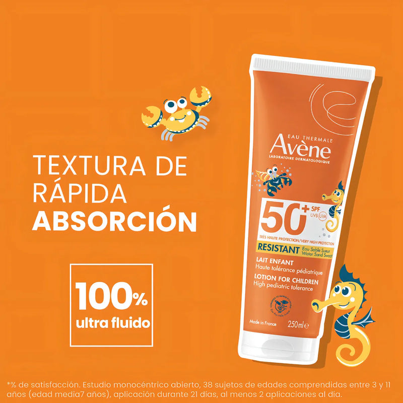 Protector Solar Avène Niños FPS 50+ Leche 250 ml Resistente