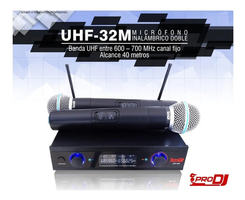 Micrófonos Pro DJ UHF32M vocal CardioideS