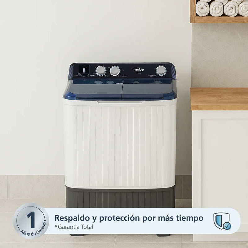 Lavadora Semiautomática Propela 11 Kg Blanca Mabe LMD1123HBAB0