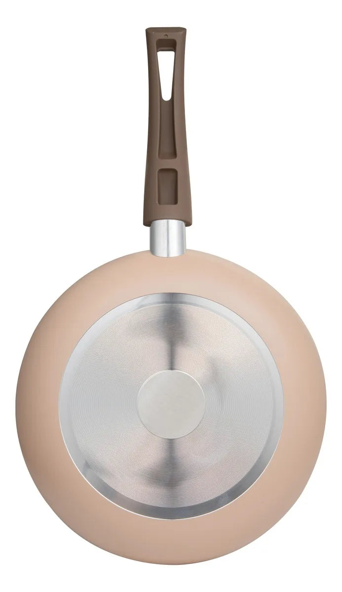 Setx3 Sartenes Tasty(18cms, 20cms, 24cms)en Aluminioprensado Color Beige