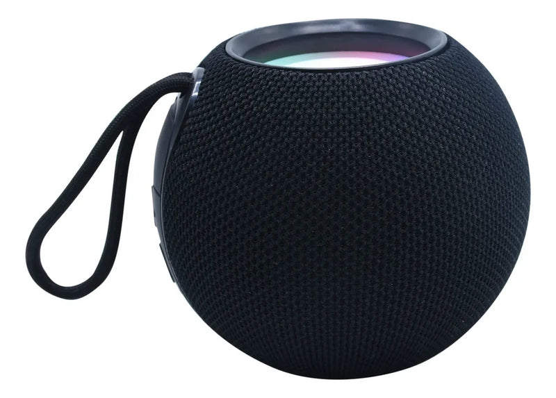 Parlante 12w Vta Colorfully Sfere Con Radio Fm Color Negro