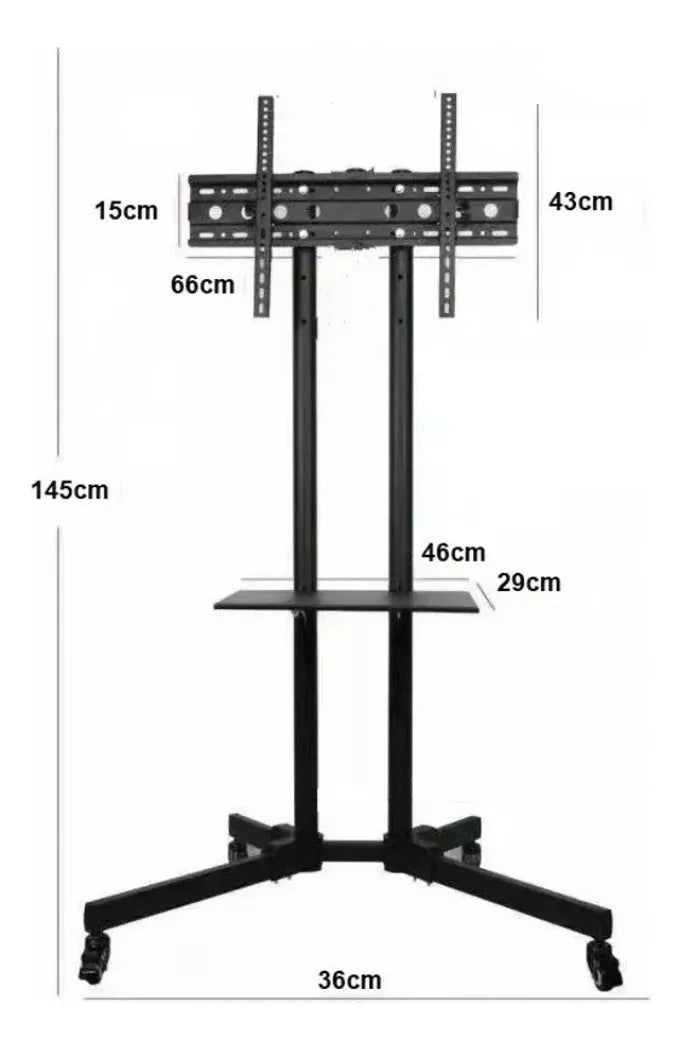 Soporte Tv Móvil Ruedas, 32'' A 70'' / Max 50kg, Jd Spr-6402 Color Negro